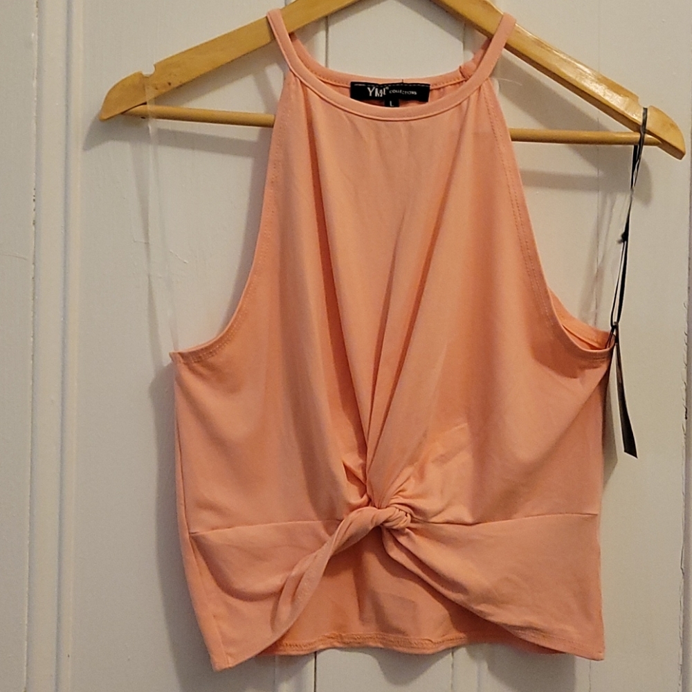 Peach smooth cotton trechy top large